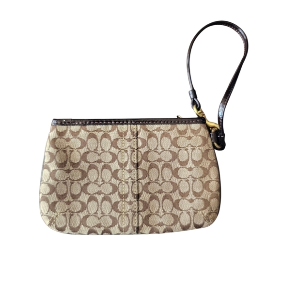 Y2k Coach Signature Brown and Tan Wristlet Purse - Picture 3 of 6